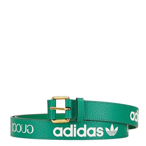 Gucci x Adidas Logo Belt Size: 110/44 702277 Green Leather Men's GUCCI